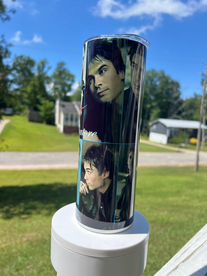 Damon Salvatore Collage 20oz Tumbler featuring the themed design