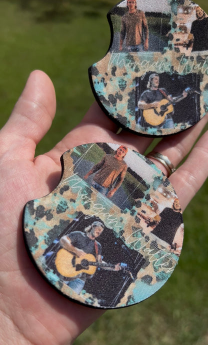 Morgan Wallen Inspired Car Coaster Set | Country Music Car Accessories | Western Aesthetic Car Decor featuring the design artwork