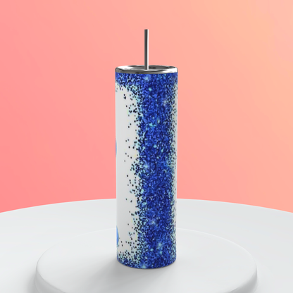 20oz Blue Swear Bear Tumbler featuring swear bears inspired artwork