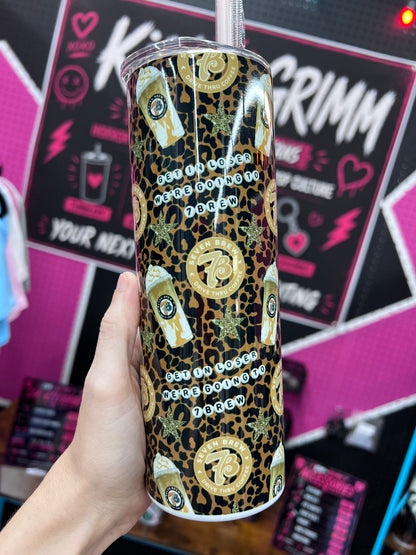 Get in Loser Leopard 7 Brew Tumbler – Animal Print Drive-Thru Coffee Cup