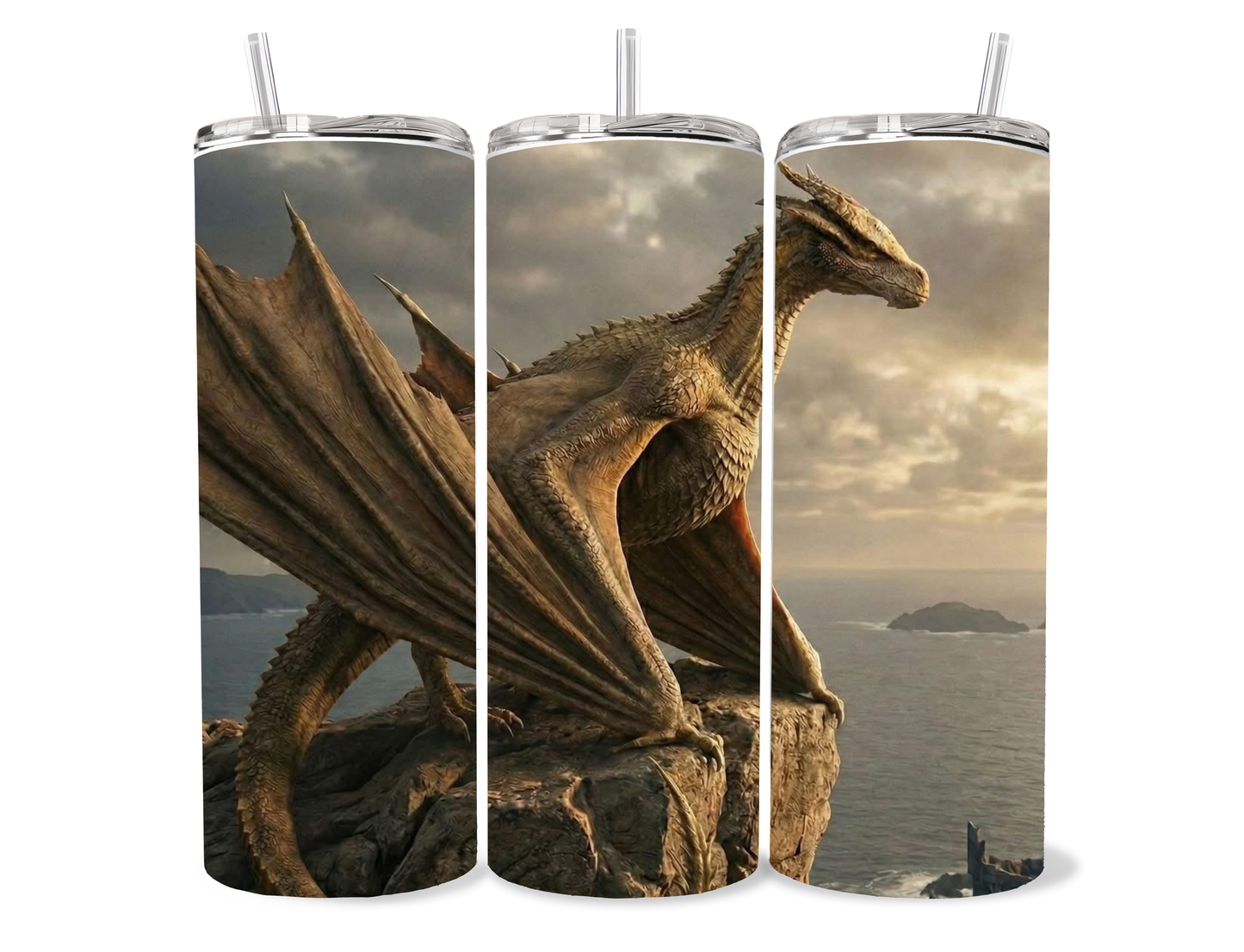 Game of Thrones Dragon Tumbler 20oz | House Targaryen Cup | Fantasy Dragon Aesthetic Drinkware (Multiple Designs) featuring the design artwork
