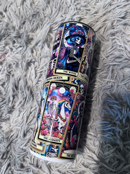 20oz Bright Tarot Tumbler | Mystical Aesthetic featuring tarot mystical inspired artwork