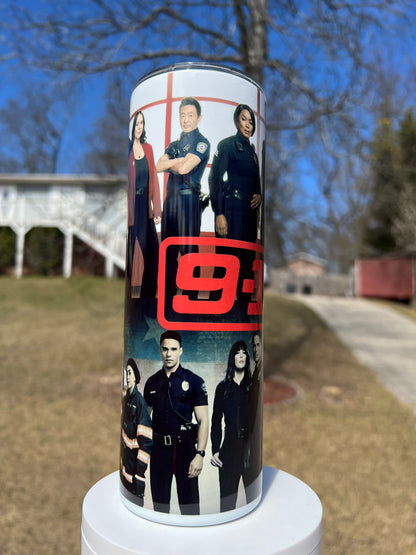 20oz 9-1-1 Mashup Tumbler | TV Fandom featuring 9-1-1 tv show inspired artwork