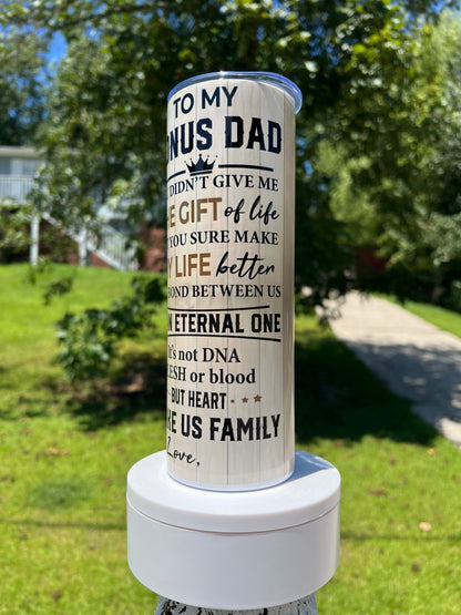 Bonus Dad Tumbler featuring the themed design