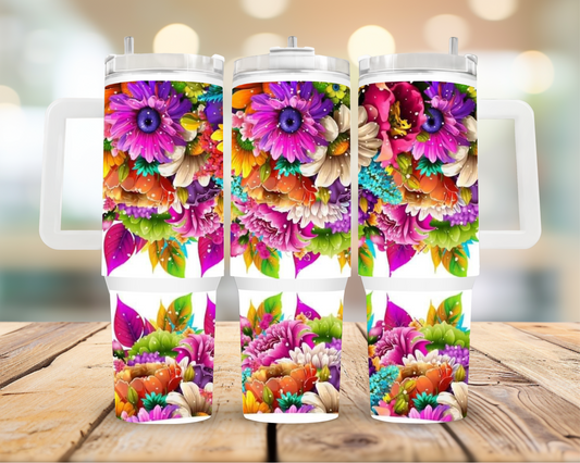 40oz Flower tumbler