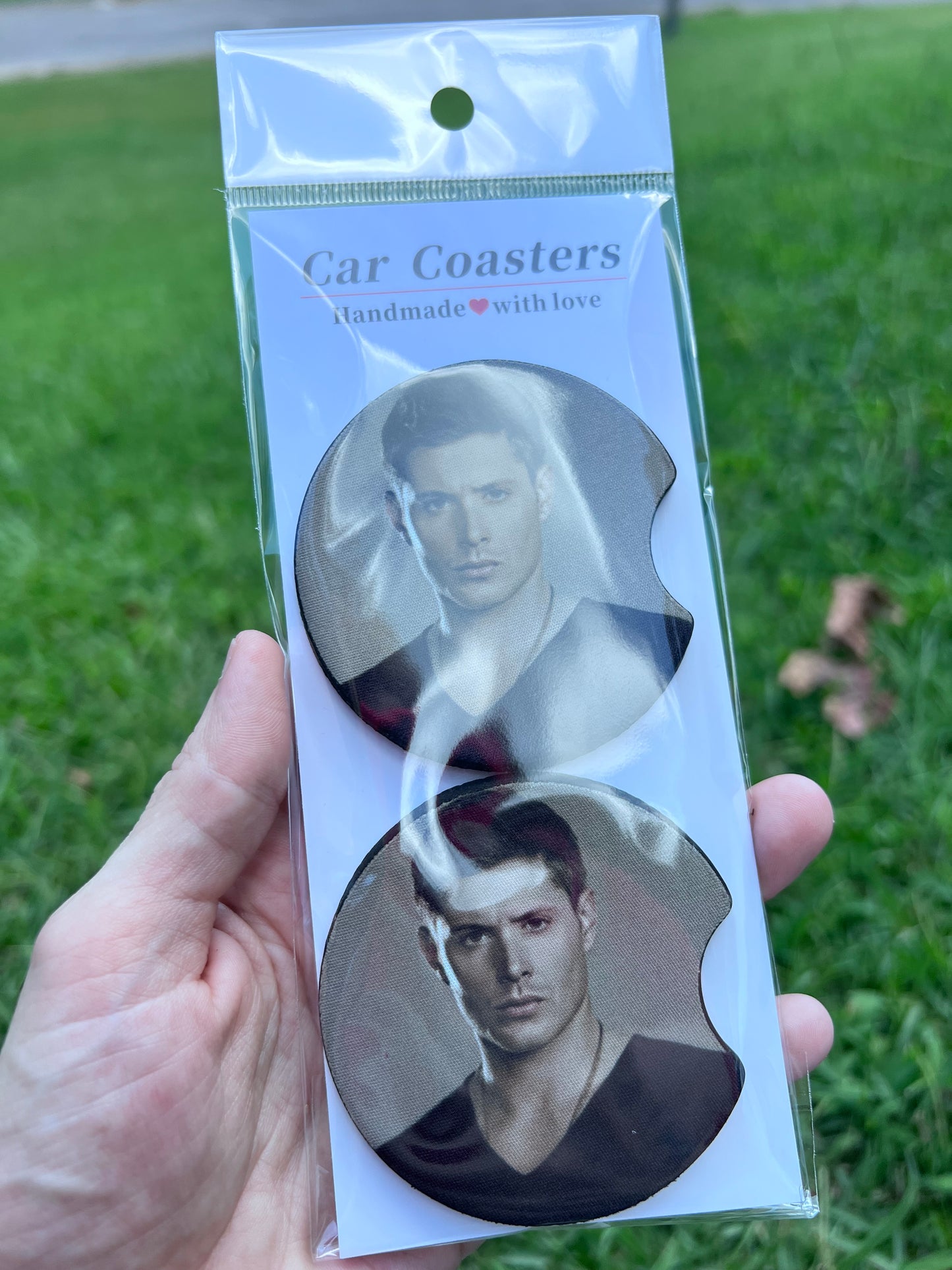 Supernatural Car Coaster Set | Dean Winchester Inspired Car Accessories | TV Show Fan Gift | Absorbent Coasters Set of 2 featuring the design artwork