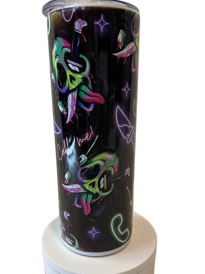 20oz Neon Ghostface Tumbler | Scream featuring ghostface scream inspired artwork