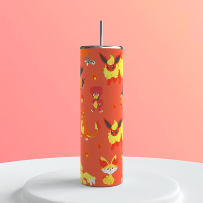 20oz Fire Pokémon Tumbler featuring fire pokémon inspired artwork