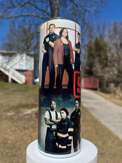 20oz 9-1-1 Mashup Tumbler | TV Fandom featuring 9-1-1 tv show inspired artwork
