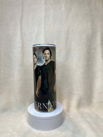 20oz Supernatural Winchester Brothers Tumbler featuring supernatural winchester brothers inspired artwork