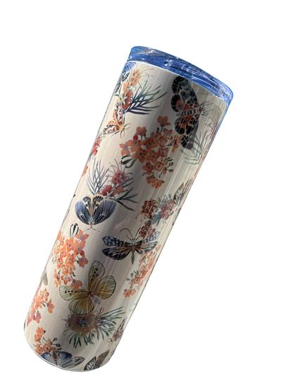 Butterfly 20oz Skinny Tumbler | Colorful Butterfly Stainless Steel Cup