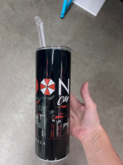 20oz Tumbler | Raccoon City Survival Horror | Gamer Aesthetic