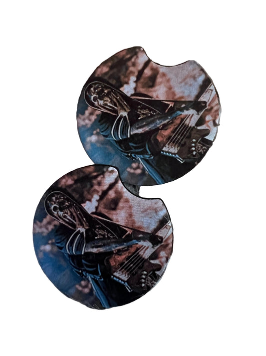 Sleep Token Inspired Car Coaster Set | Gothic Alternative Neoprene Car Cup Holder Coasters | Music Fan Car Accessories featuring the design artwork